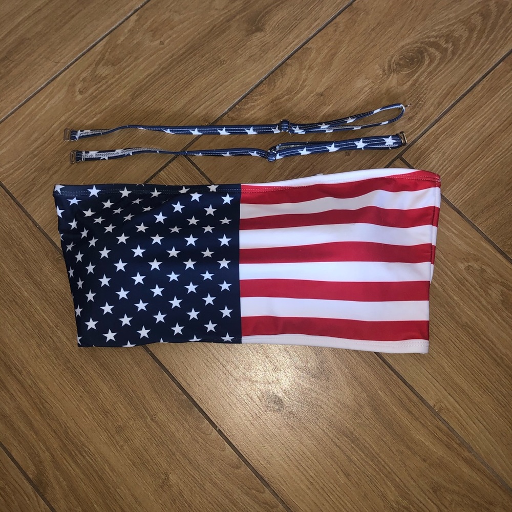 American flag bikini top.